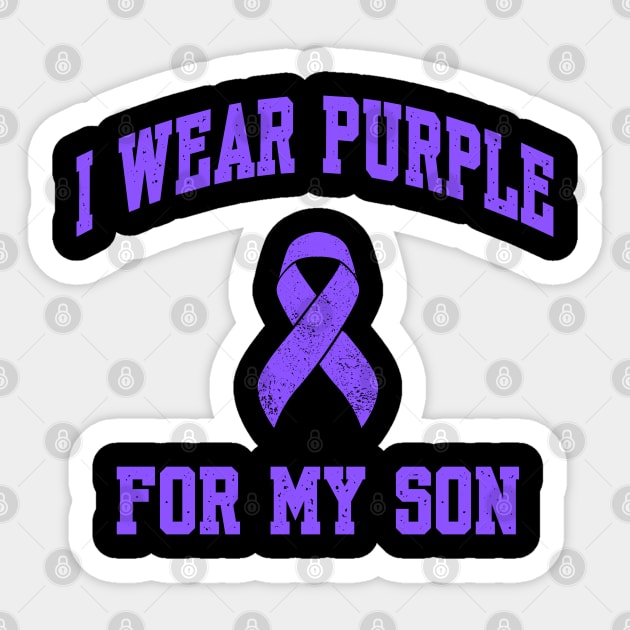 I Wear Purple For My Son Sticker by Stylecombinator